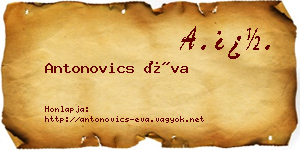 Antonovics Éva névjegykártya