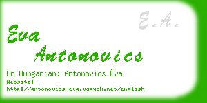 eva antonovics business card